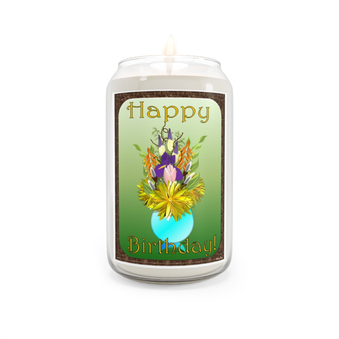 Happy Birthday Flower Bowl - Candles