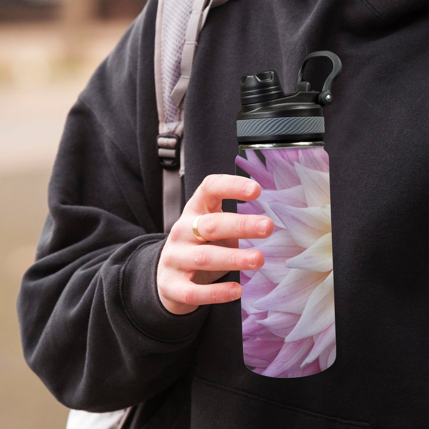 Pink Dahlia Water Bottle