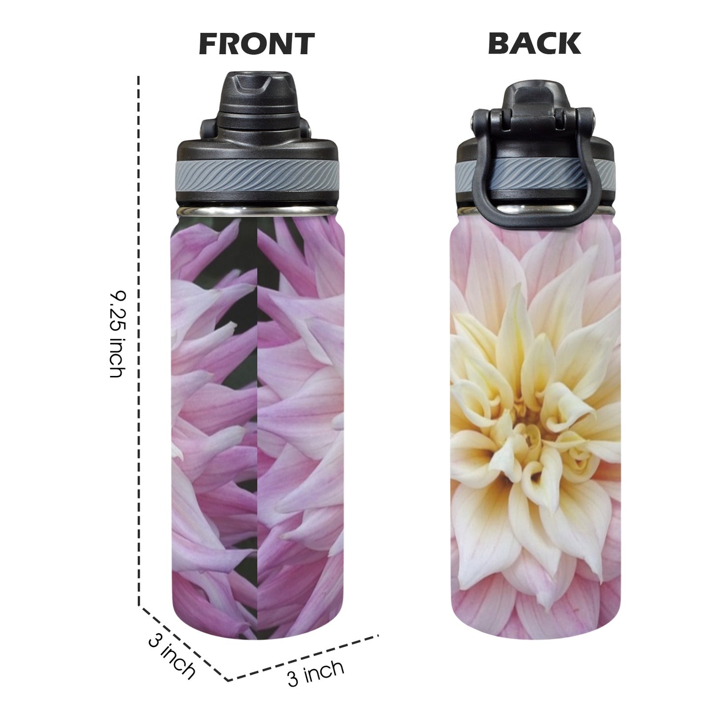 Pink Dahlia Water Bottle