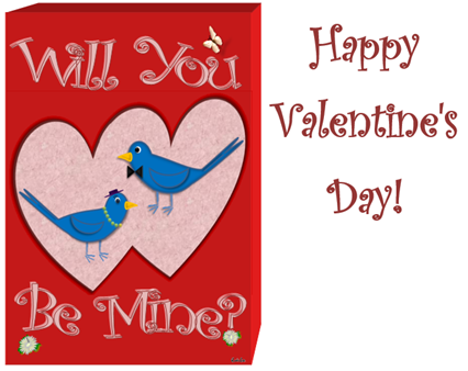 Valentine Birds-n-Hearts - Greeting Card