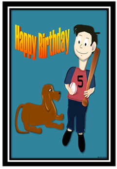Happy Birthday Boy & Dog - Greeting Card