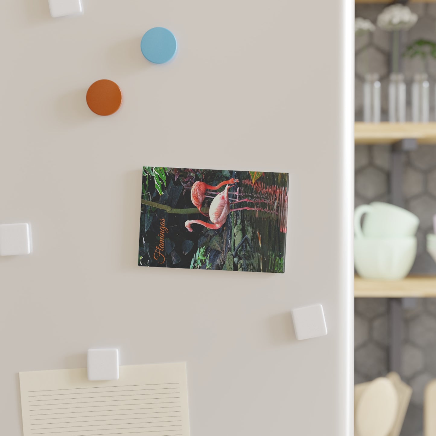 Drinking Flamingos - Refrigerator Magnet