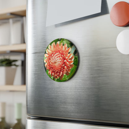 Dahlia - Orange - Refrigerator Magnet