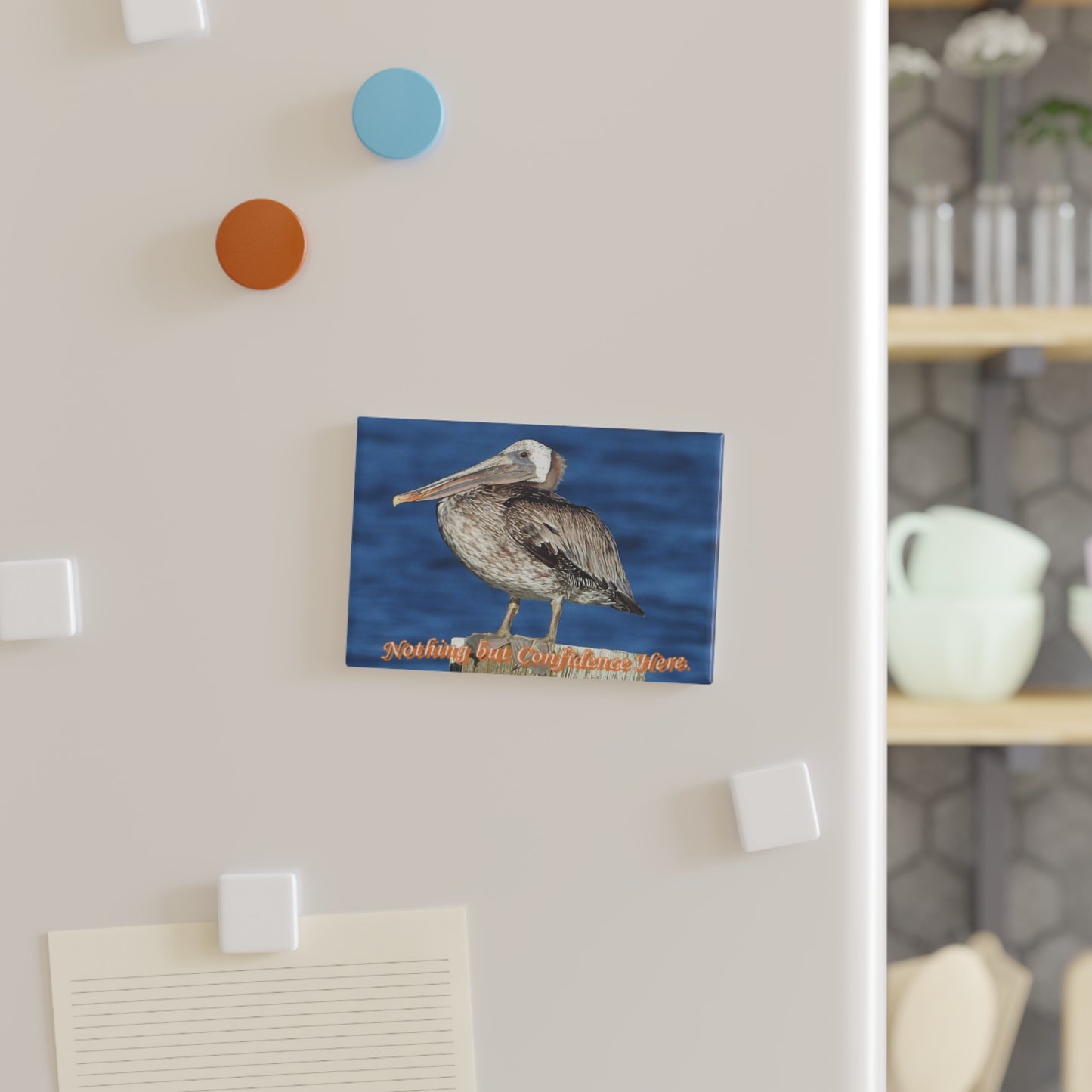 Confident Pelican - Refrigerator Magnet