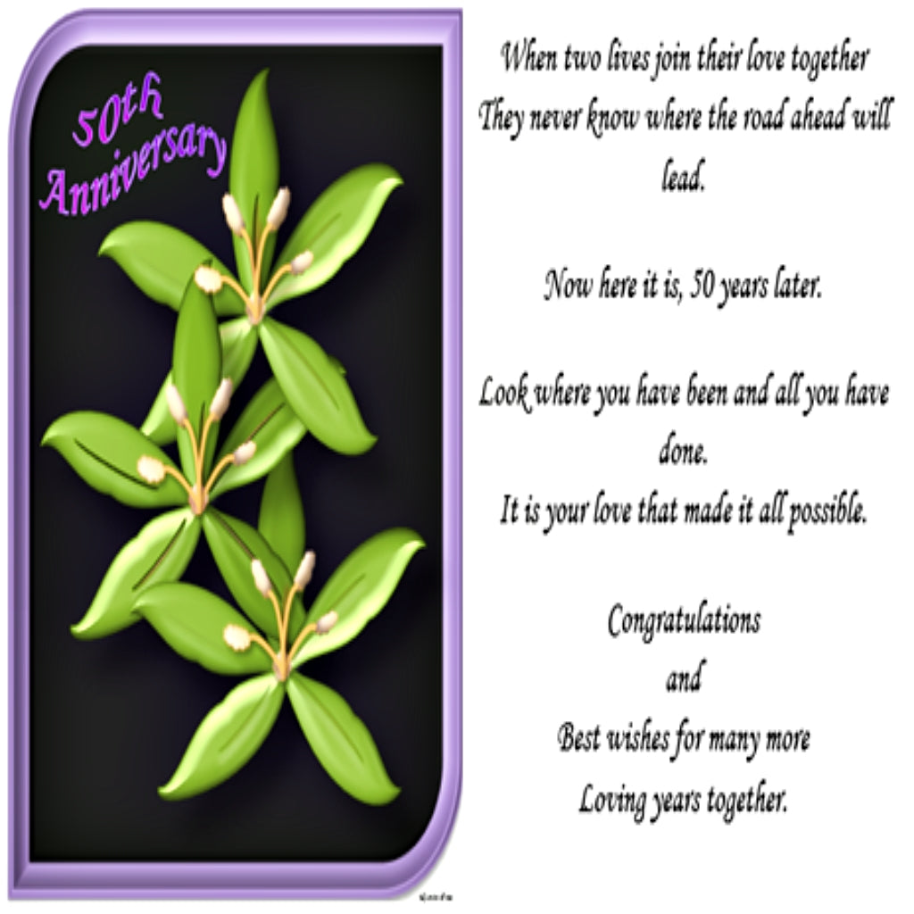 50th Anniversary Lilies - Greeting Card