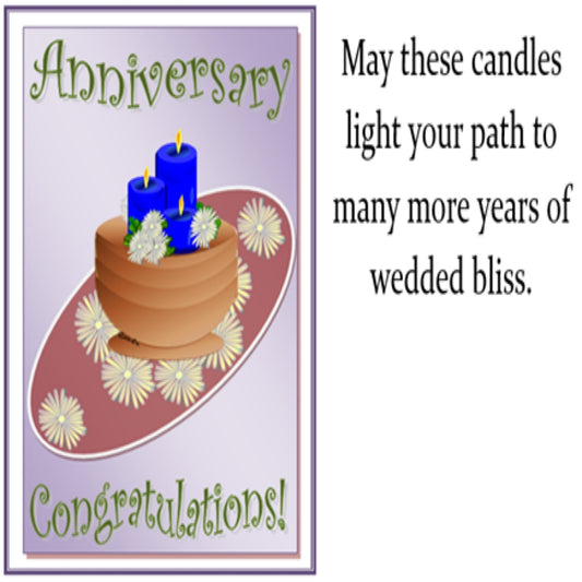 Anniversary Congratulations Candles - Greeting Card