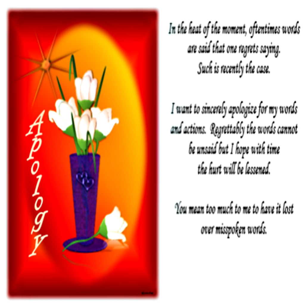 Apology - Flowers in Vase with Verse