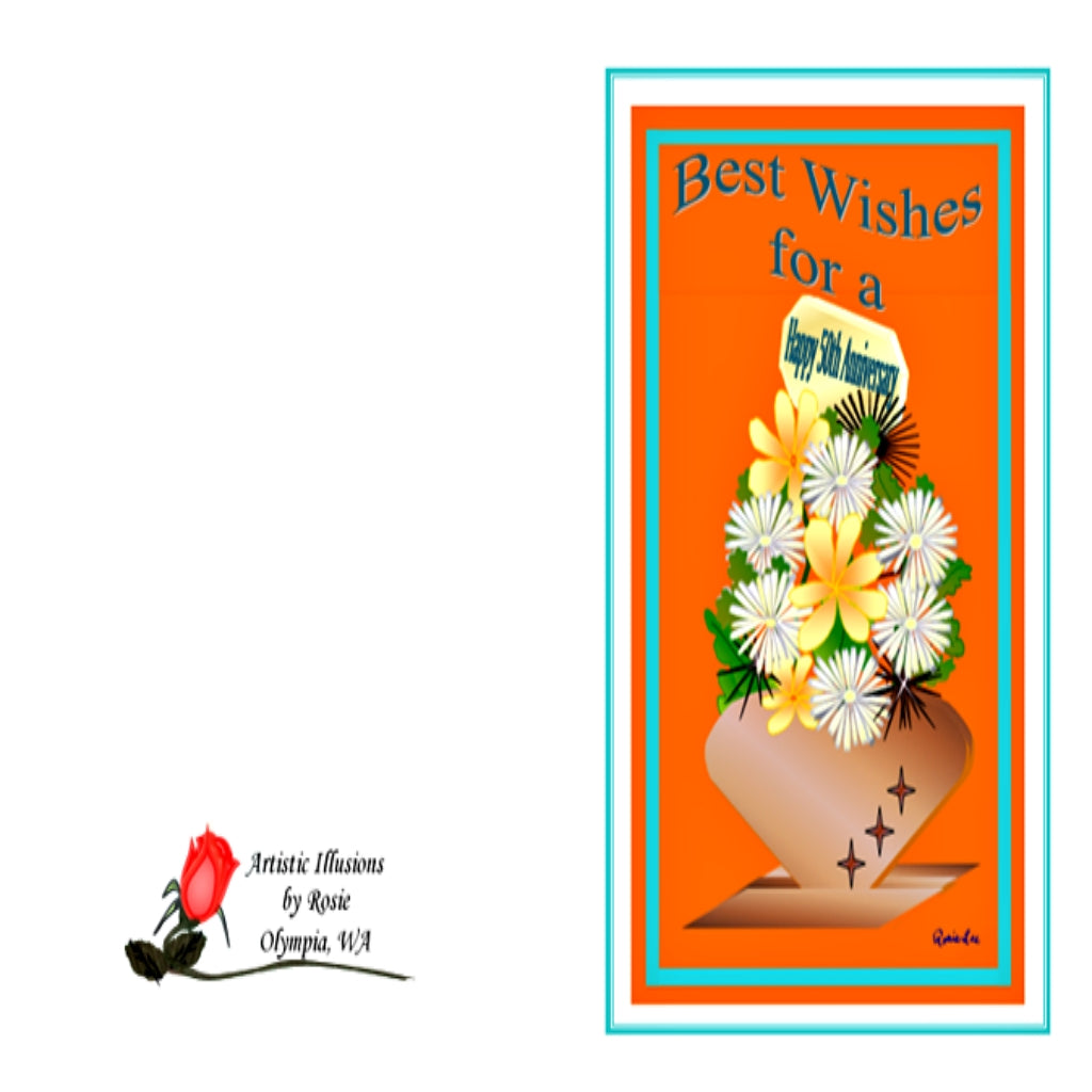 Best Wishes for a Happy 50th Anniversary - Greeting Card