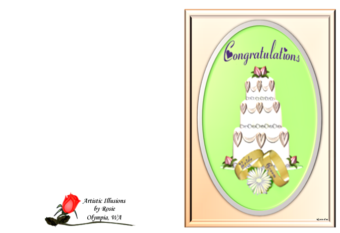 Congratulations Cake - Rings - Greeting Card