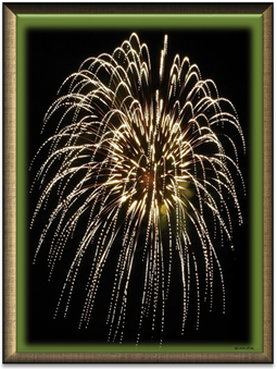 Fireworks Green - Greeting Card