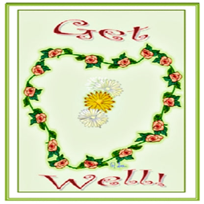 Get Well Rose Heart - Greeting Card