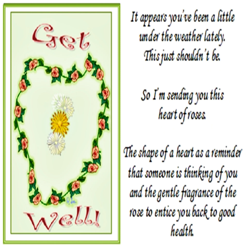 Get Well Rose Heart - Greeting Card