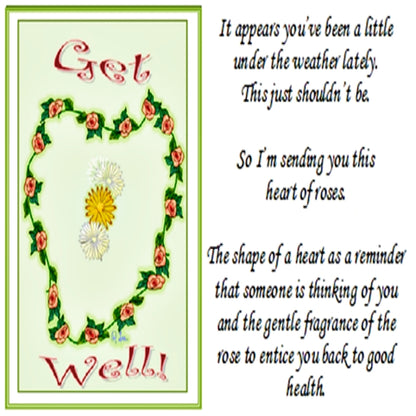 Get Well Rose Heart - Greeting Card