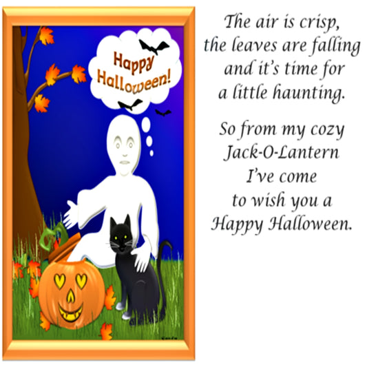 Ghost - Kitty Happy Halloween - Greeting Card