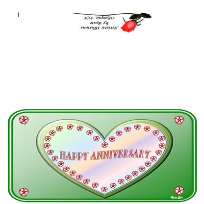 Happy Anniversary - Green - Greeting Card