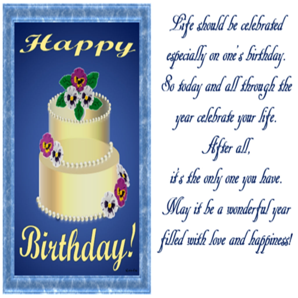 Happy Birthday Cake - Greeting Card