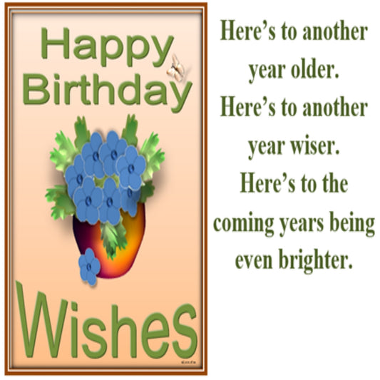 Happy Birthday Wishes - Flowers - Greeting Card