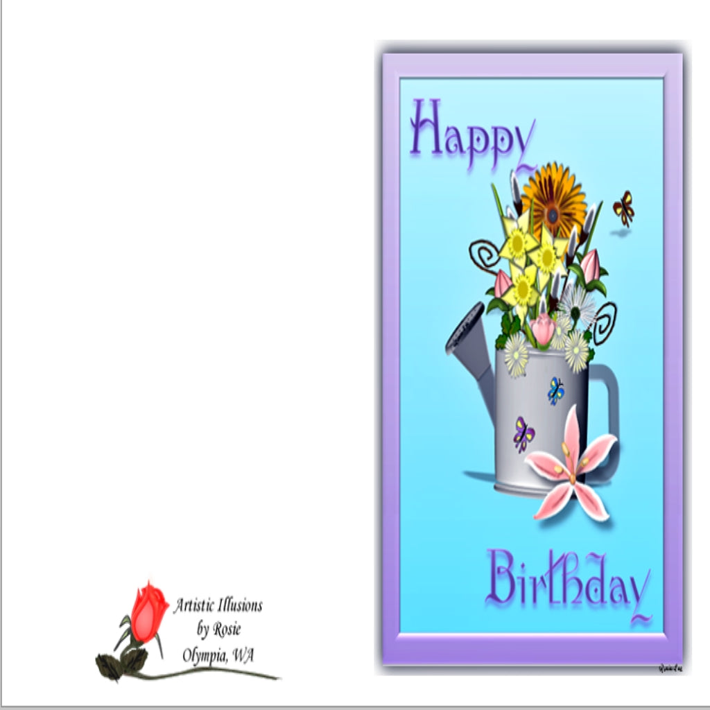 Happy Birthday Water Can - Greeting Card