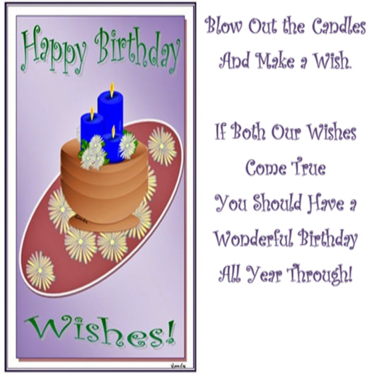 Happy Birthday Wishes - Candles - Greeting Card