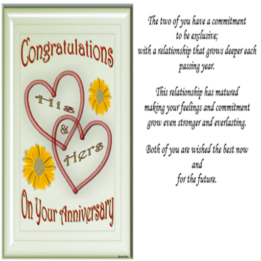 His & Hers Congratulations on Your Anniversary - Greeting Card