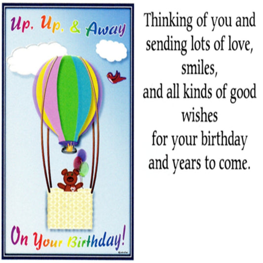 Up Up& Away on Your Birthday - Greeting Card