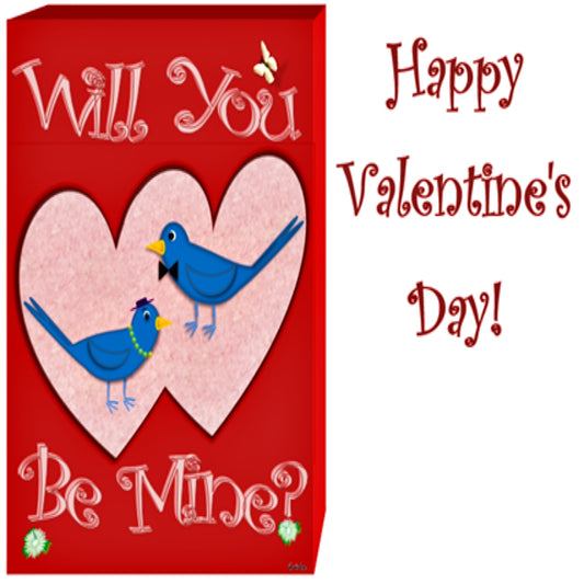 Valentine's Bird-n-Heart - Greeting Card